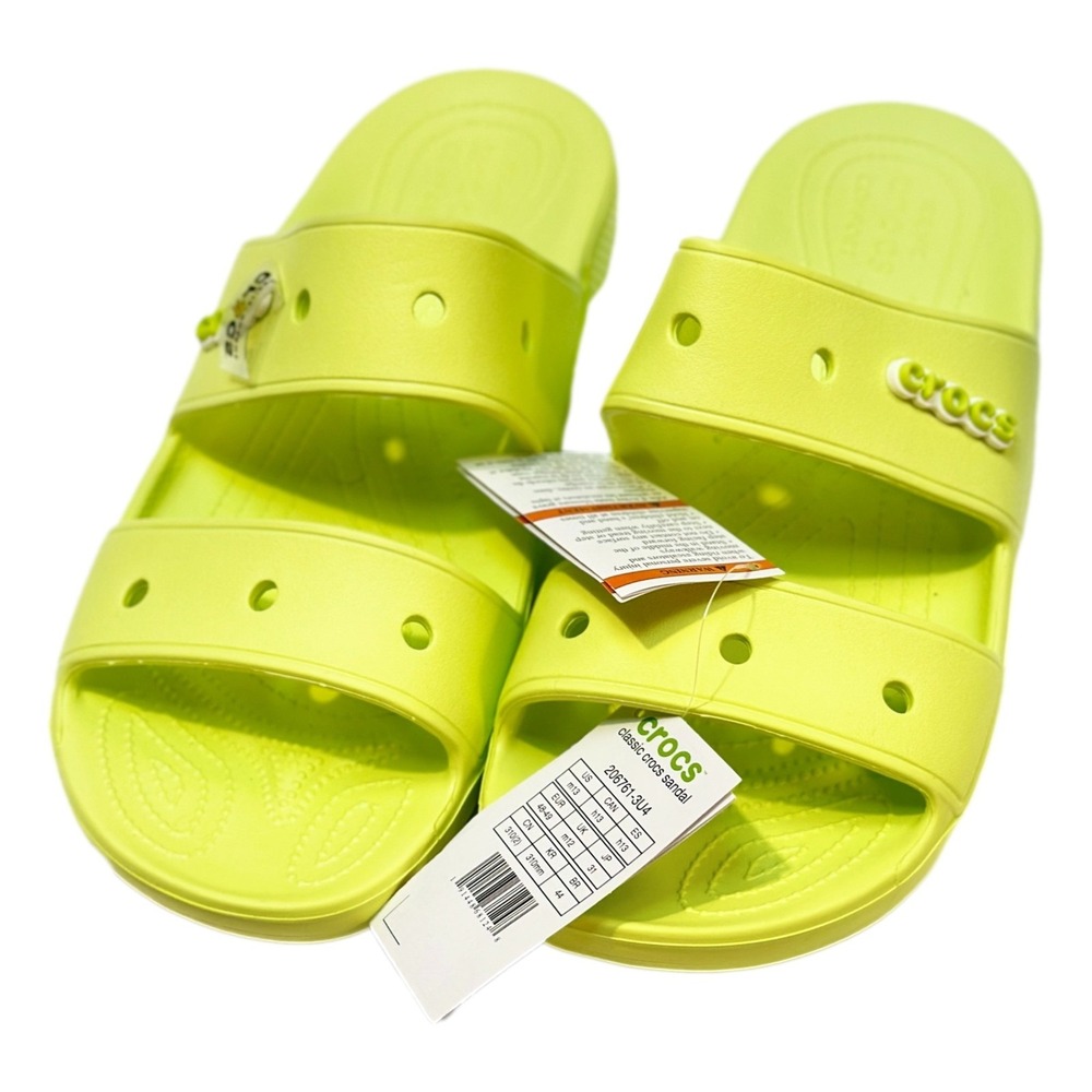 Crocs Mens Sandals Green Lime Zest Size 13M Classic Open Toe Flip Flop New